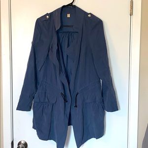 Charcoal blue short trench coach